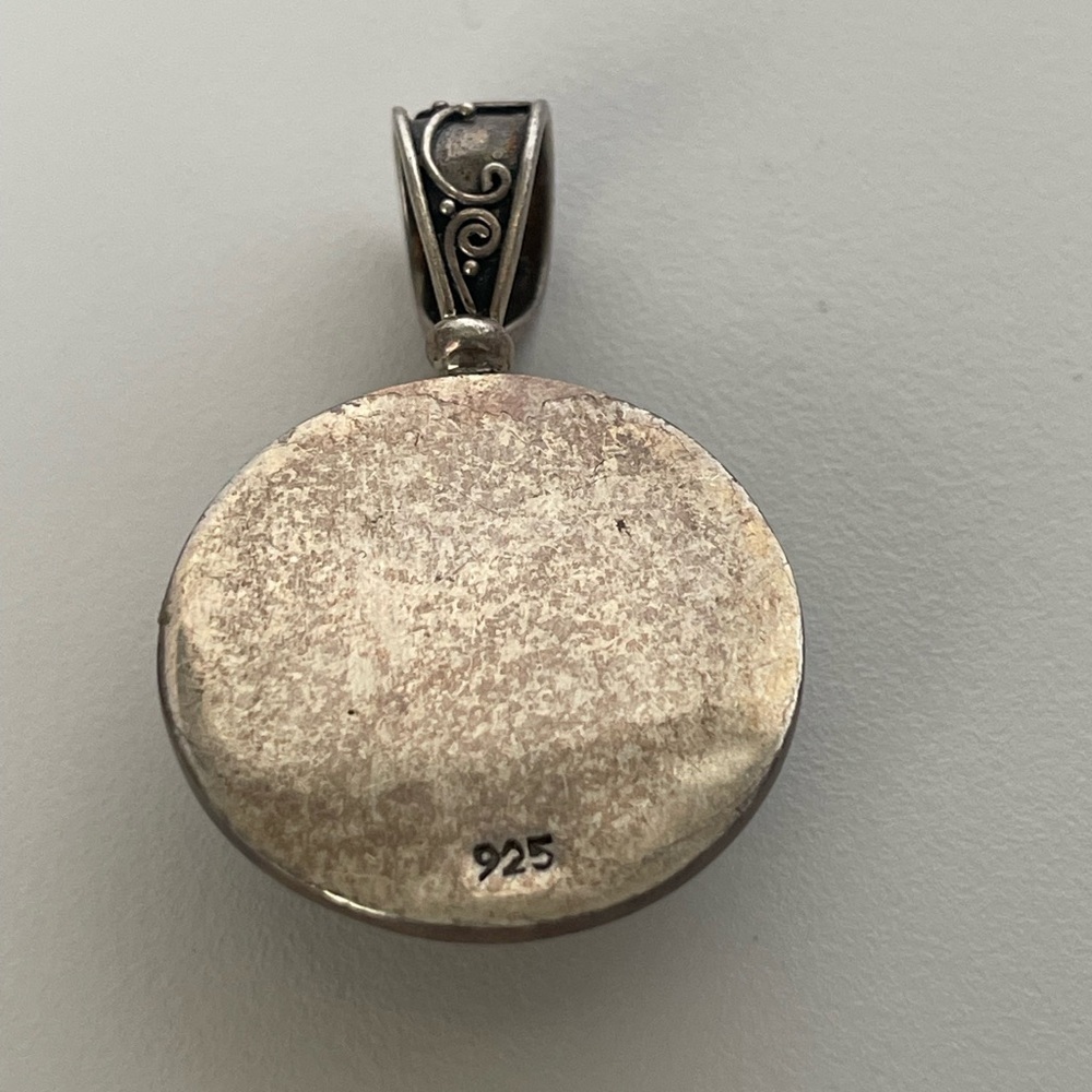 Pendant vintage 925 sterling carnelian amulet - Picture 4 of 5